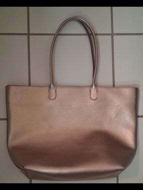 Bath & Body Works Metallic Rose Gold Tote Bag